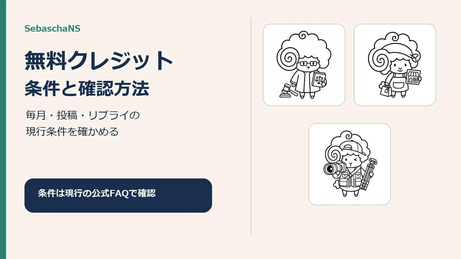 毎月・投稿・リプライの無料クレジット条件を確認する|SebaschaNSの使い方