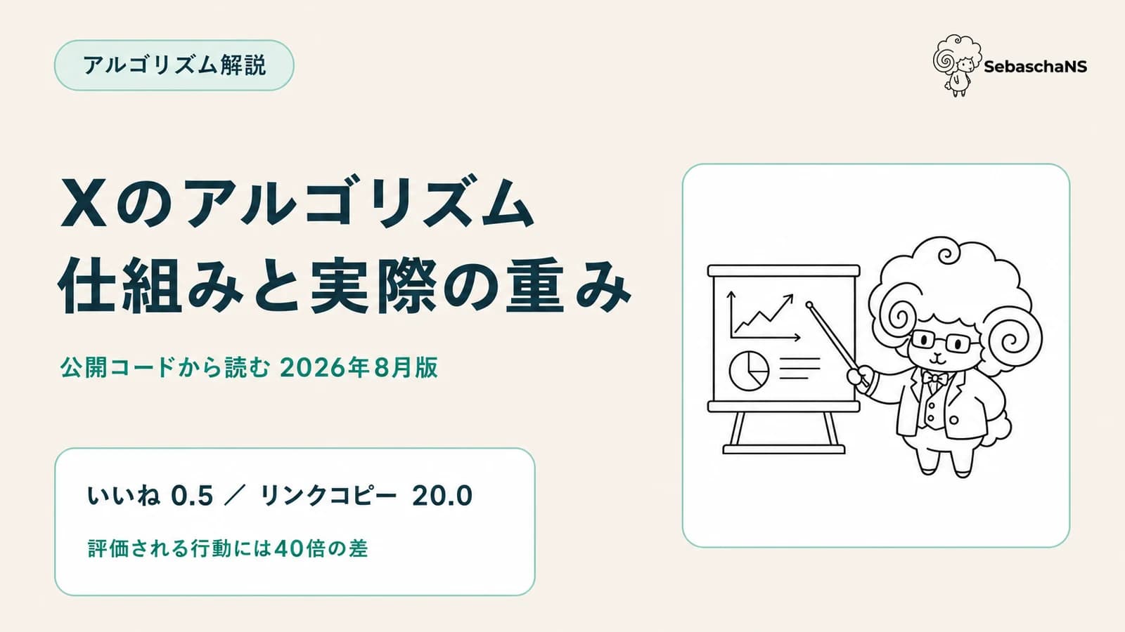 Xのアルゴリズム解説【2026年8月版】おすすめに載る仕組みと実際の重みを公開コードから読む
