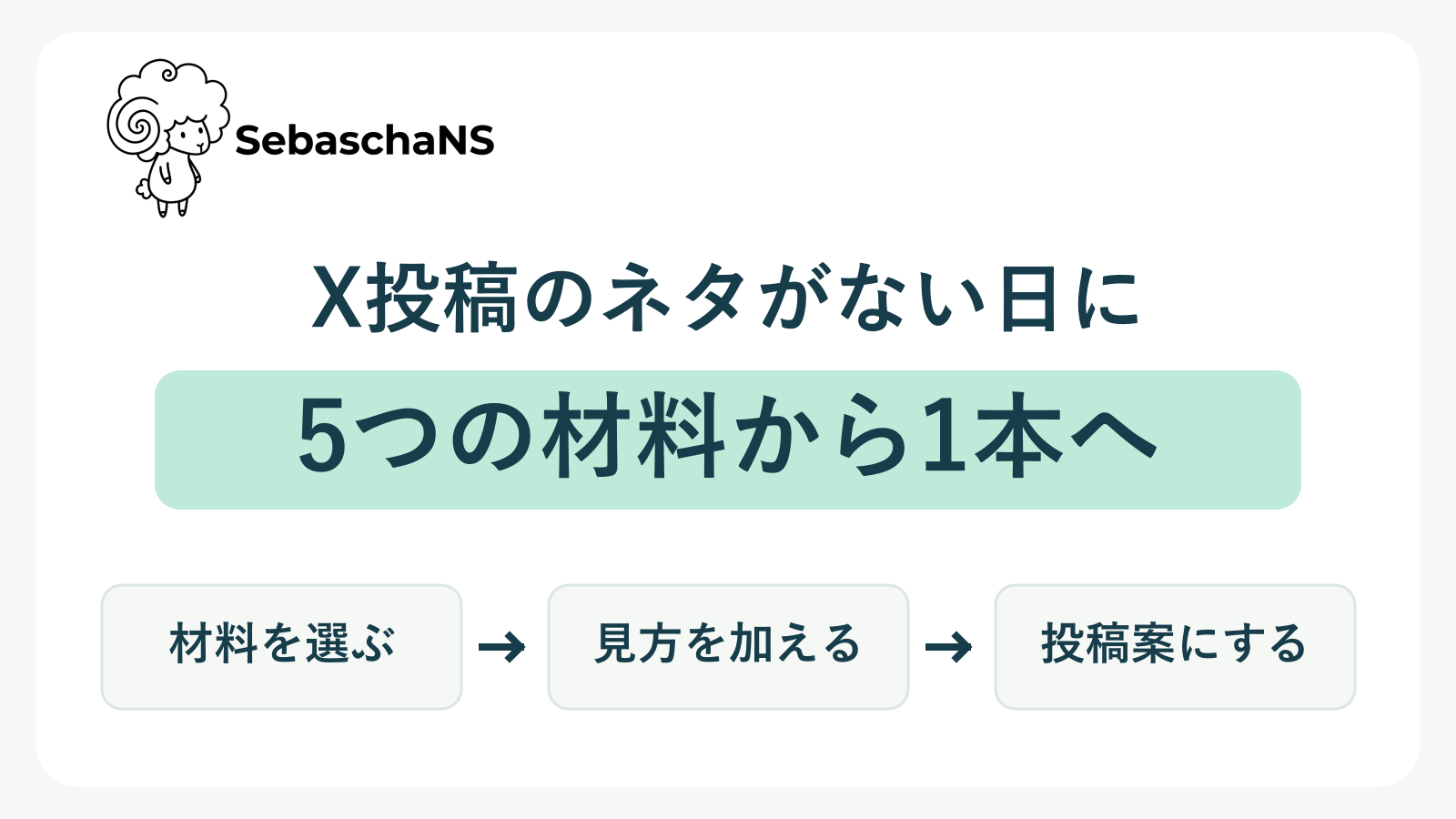 X投稿のネタがないときは?5つの見つけ方と1投稿にする型