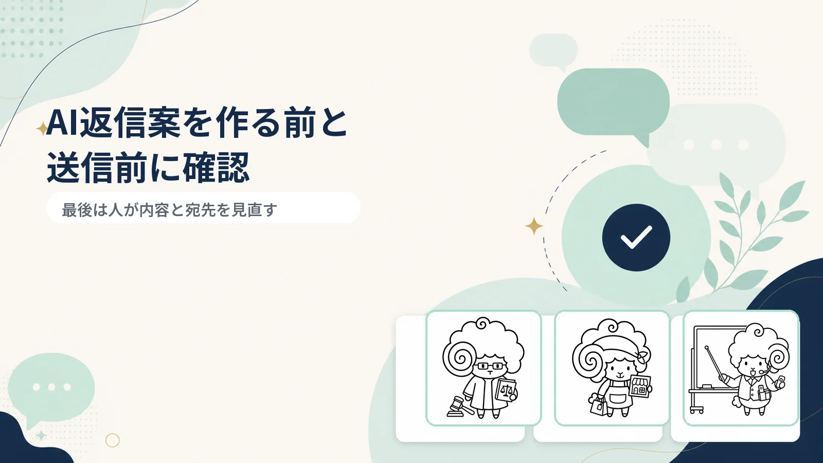 受信リプのAI返信案を作る前と、送信前に人が確認すること