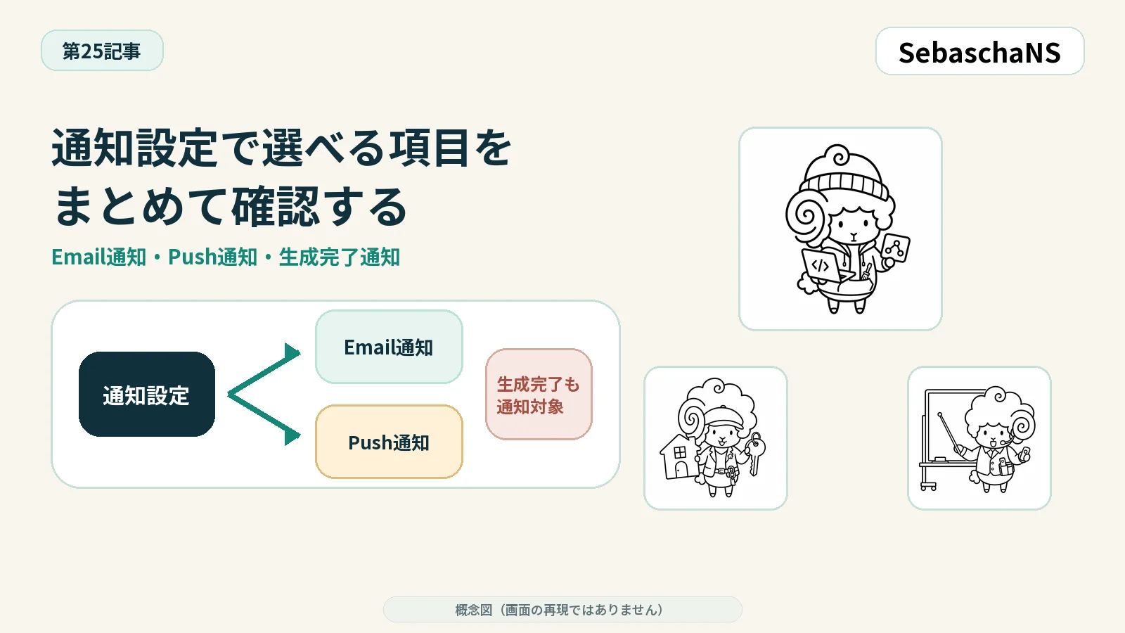 通知設定で選べる項目を確認する|SebaschaNSの使い方